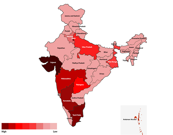  Biotechnology Industry in India map