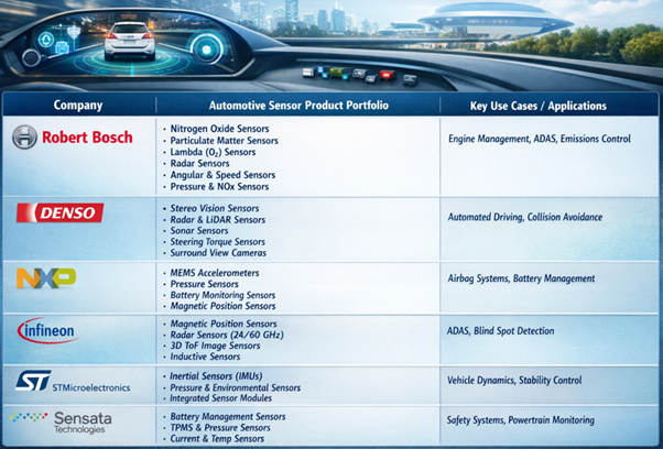 automotive sensor companys product portfolio overview